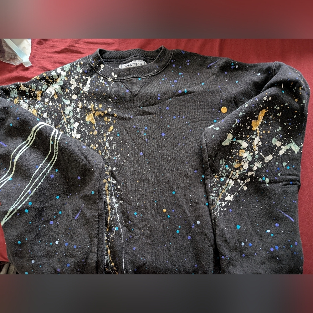 Oversized Black Splatter Paint Sweatshirt